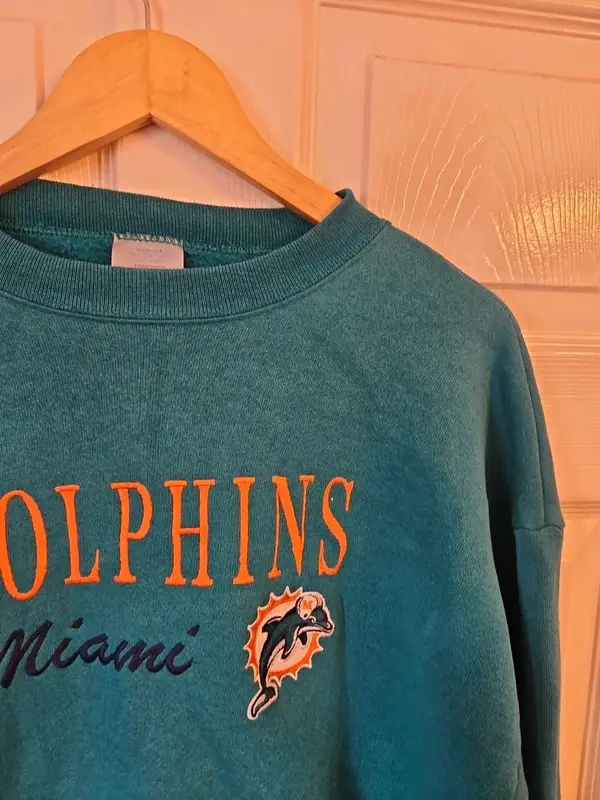 Vintage Logo 7 Miami Dolphins Heavyweight Sweatshirt L - Image 6